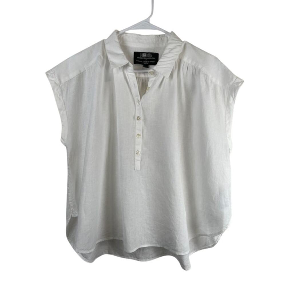 J. Crew women's 1/2 button shirt in Baird McNutt Irish Linen